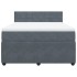 Cama box spring con colchón terciopelo gris oscuro 140x190
