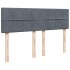 Cama box spring con colchón terciopelo gris oscuro 140x190