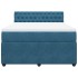 Cama box spring con colchón terciopelo azul 140x200