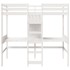 Cama alta escritorio y estantes madera maciza blanco 90x200