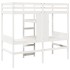 Cama alta escritorio y estantes madera maciza blanco 90x200