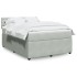 Cama box spring con colchón terciopelo gris claro 140x190