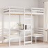 Cama alta escritorio y asientos madera maciza blanco 90x200