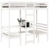Cama alta escritorio y asientos madera maciza blanco 90x200