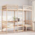 Cama alta con escritorio y asientos madera maciza 80x200