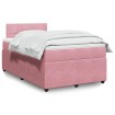 Cama box spring con colchón terciopelo rosa 120x190 cm