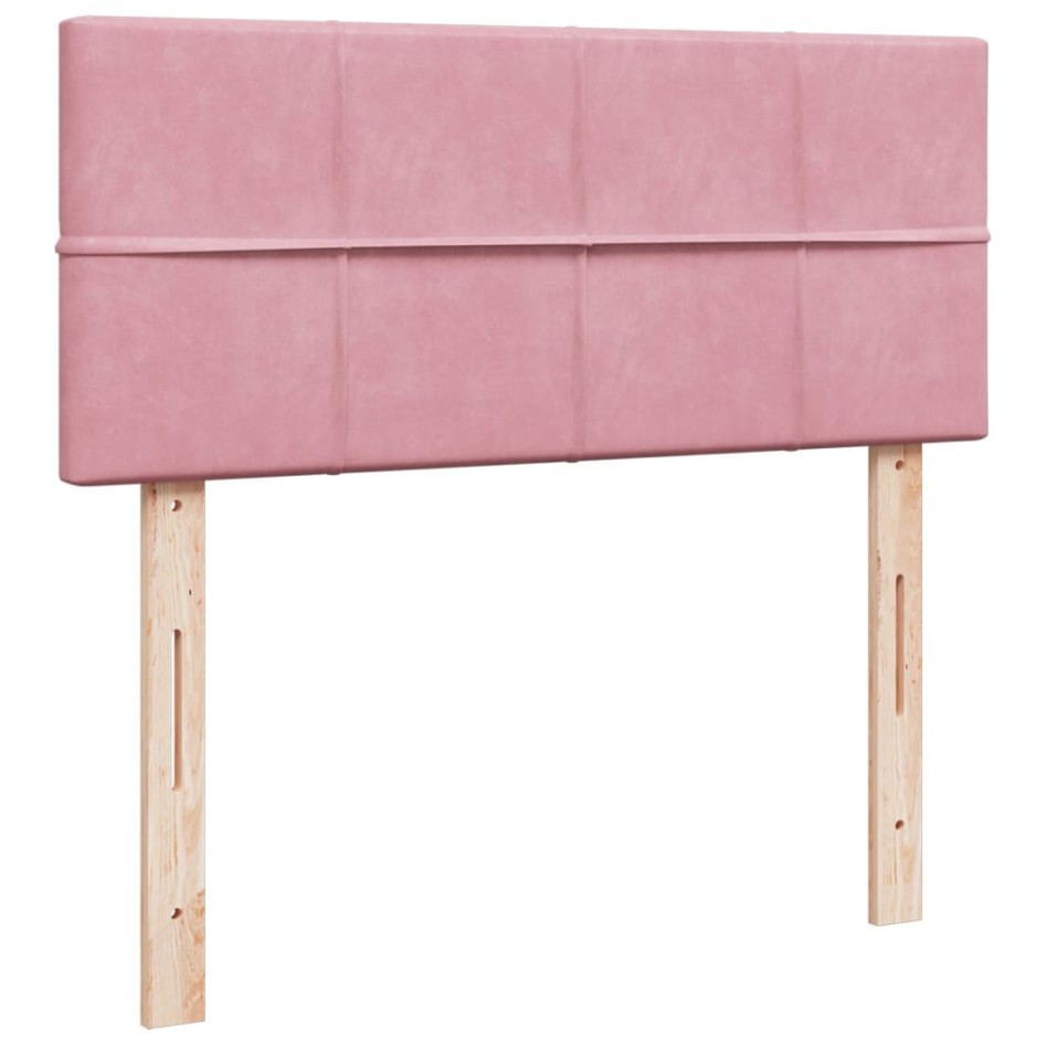 Cama box spring con colchón terciopelo rosa 120x190