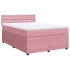 Cama box spring con colchón terciopelo rosa 140x200