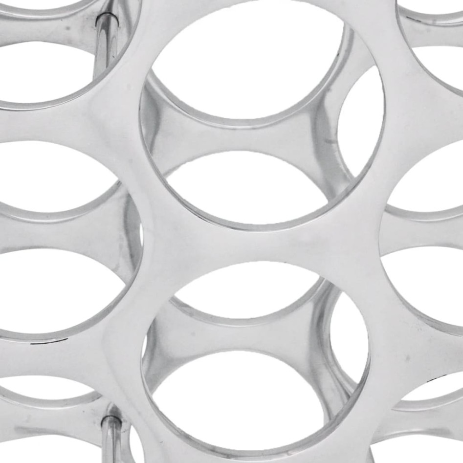 Botellero de aluminio plateado para 27