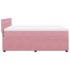 Cama box spring con colchón terciopelo rosa 140x200