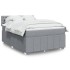 Cama box spring con colchón tela gris claro 140x200