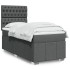 Cama box spring con colchón tela gris oscuro 80x200
