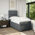 Cama box spring con colchón tela gris oscuro 80x200