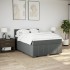 Cama box spring con colchón tela gris oscuro 160x200