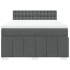 Cama box spring con colchón tela gris oscuro 160x200
