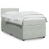 Cama box spring con colchón terciopelo gris claro 90x190