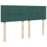 Cama box spring con colchón terciopelo verde oscuro 140x200