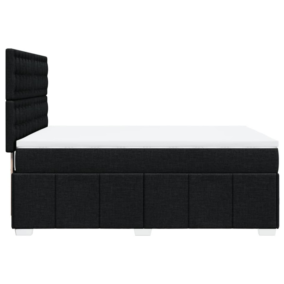 Cama box spring con colchón tela negro 140x190