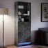 Aparador con LED madera ingeniería gris hormigón 69x32,5x200