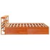 Estructura cama con cabecero madera pino marrón cera 160x200