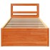 Estructura cama con cabecero madera pino marrón cera 100x200