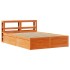 Estructura cama con cabecero madera pino marrón cera 135x190