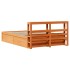 Estructura cama con cabecero madera pino marrón cera 135x190