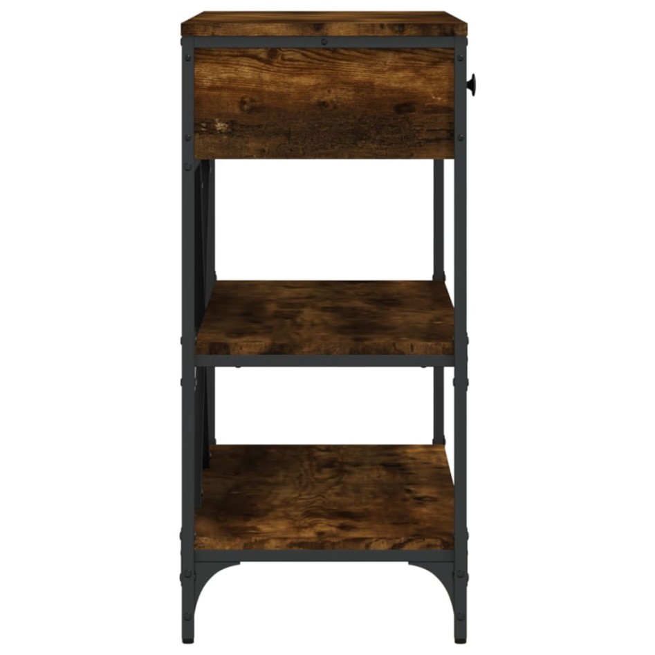 Mesa consola cajones estantes madera ingeniería roble