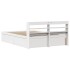 Estructura de cama con cabecero madera pino blanco 160x200