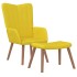 Sillón de relax con taburete terciopelo amarillo