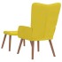 Sillón de relax con taburete terciopelo amarillo