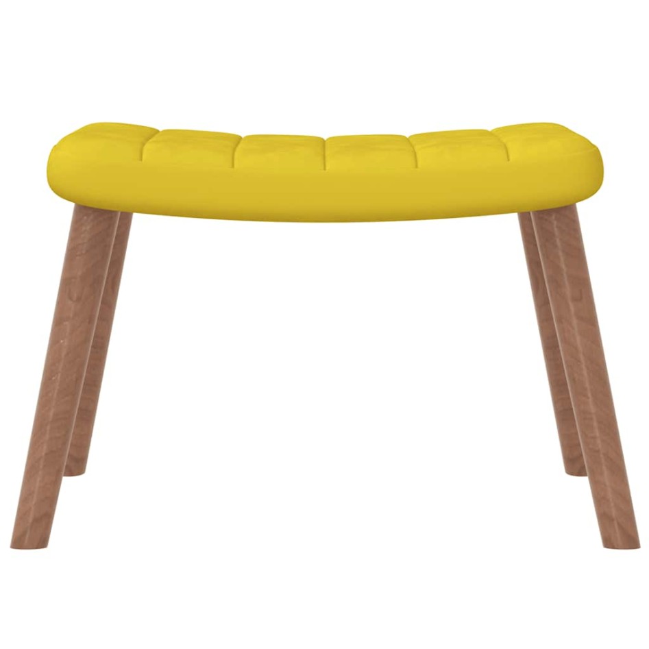 Sillón de relax con taburete terciopelo amarillo