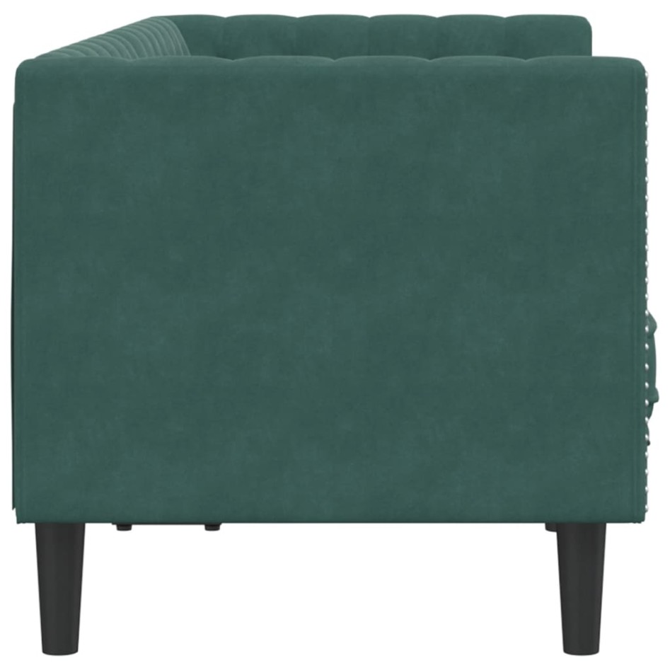 Sofá Chesterfield 2 plazas con cojines terciopelo verde