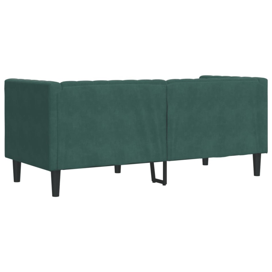 Sofá Chesterfield 2 plazas con cojines terciopelo verde