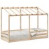 Cama infantil con techo madera maciza pino 75x190