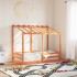 Cama infantil con techo madera maciza pino marrón 80x160