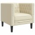 Sillón Chesterfield de cuero artificial blanco