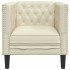 Sillón Chesterfield de cuero artificial blanco