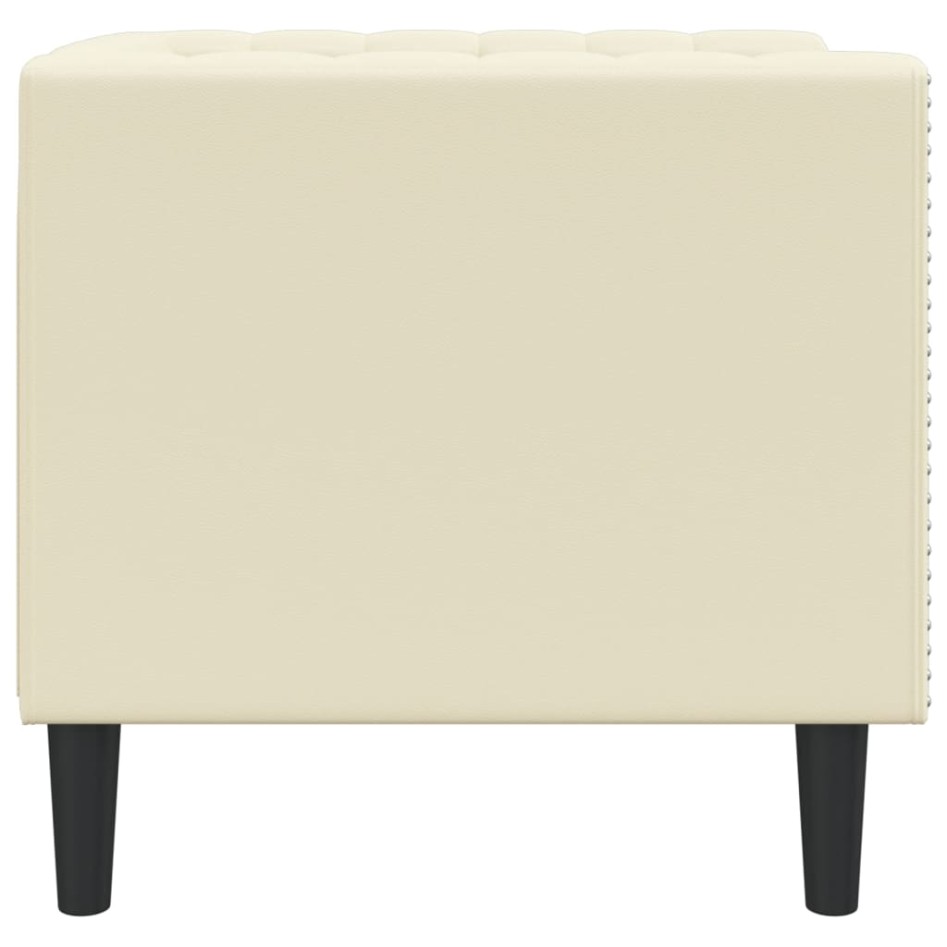 Sillón Chesterfield de cuero artificial blanco