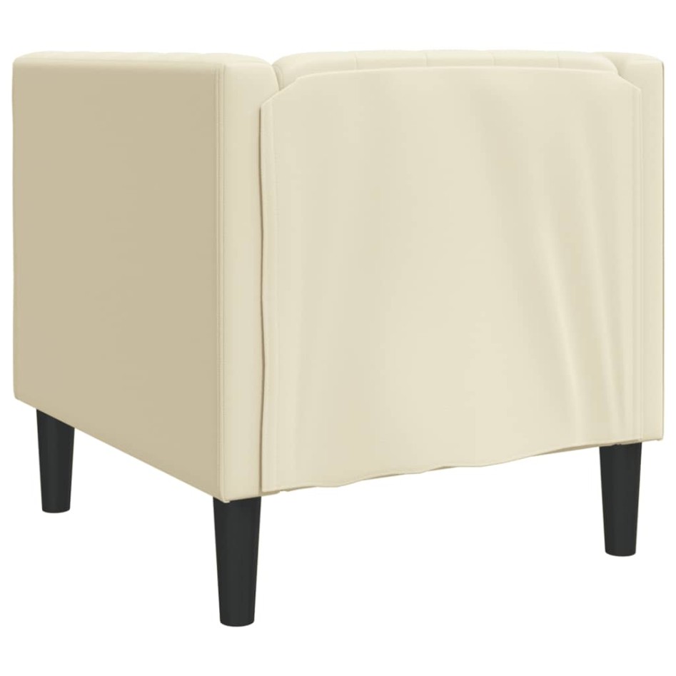 Sillón Chesterfield de cuero artificial blanco