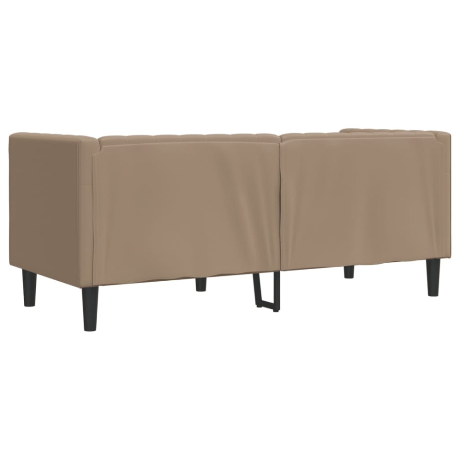 Sofá Chesterfield de 2 plazas cuero artificial marrón