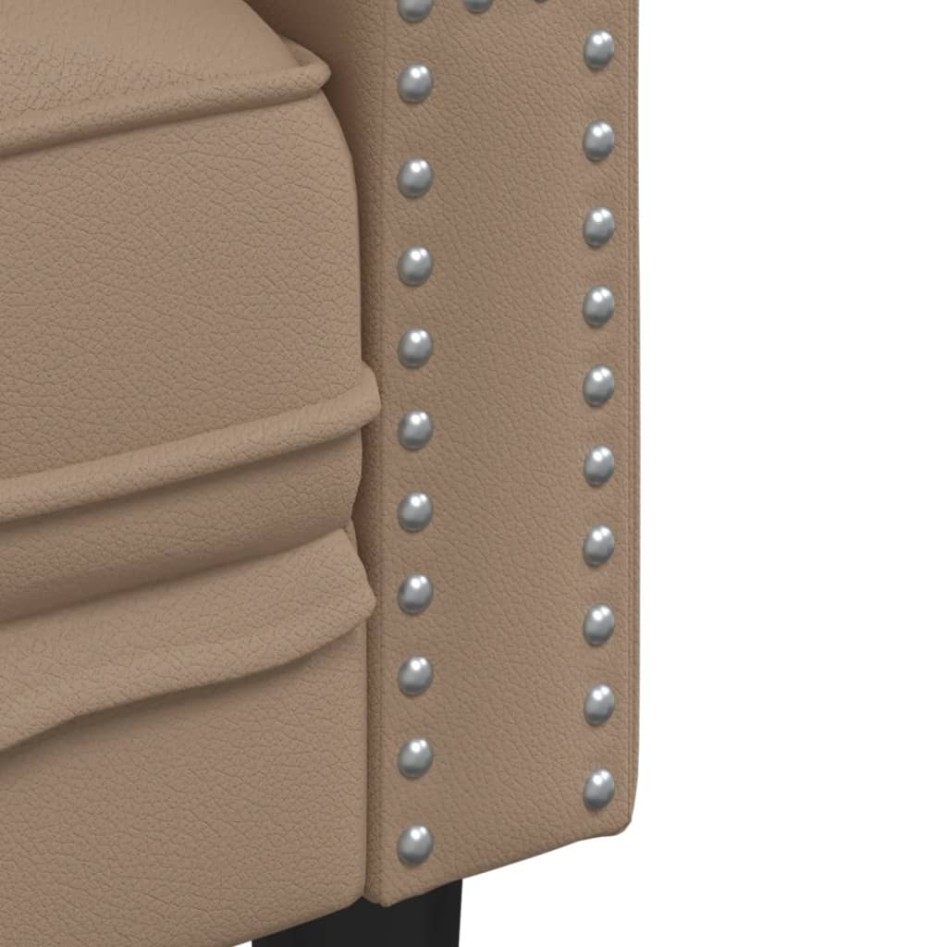 Sofá Chesterfield de 2 plazas cuero artificial marrón