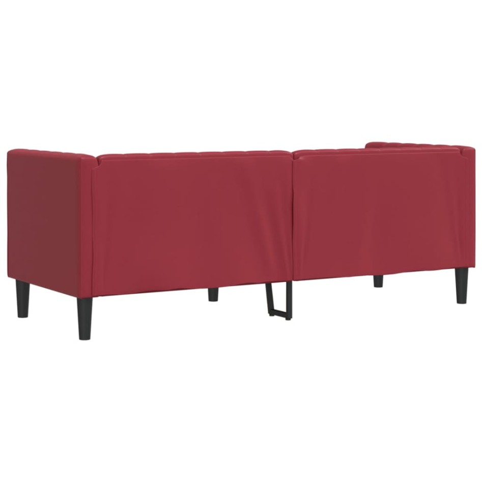 Sofá Chesterfield de 3 plazas cuero artificial rojo