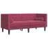 Sofá Chesterfield 2 plazas con cojines terciopelo rojo