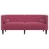 Sofá Chesterfield 2 plazas con cojines terciopelo rojo