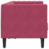 Sofá Chesterfield 2 plazas con cojines terciopelo rojo