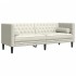 Sofá Chesterfield 3 plazas con cojines terciopelo blanco