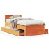 Cama sin colchón y cabecero madera maciza pino marrón 90x190