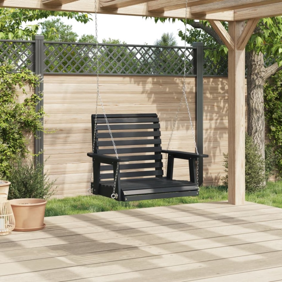 Silla columpio jardín con cadenas de metal madera abeto