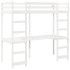 Cama alta sin colchón madera maciza de pino blanco 75x190